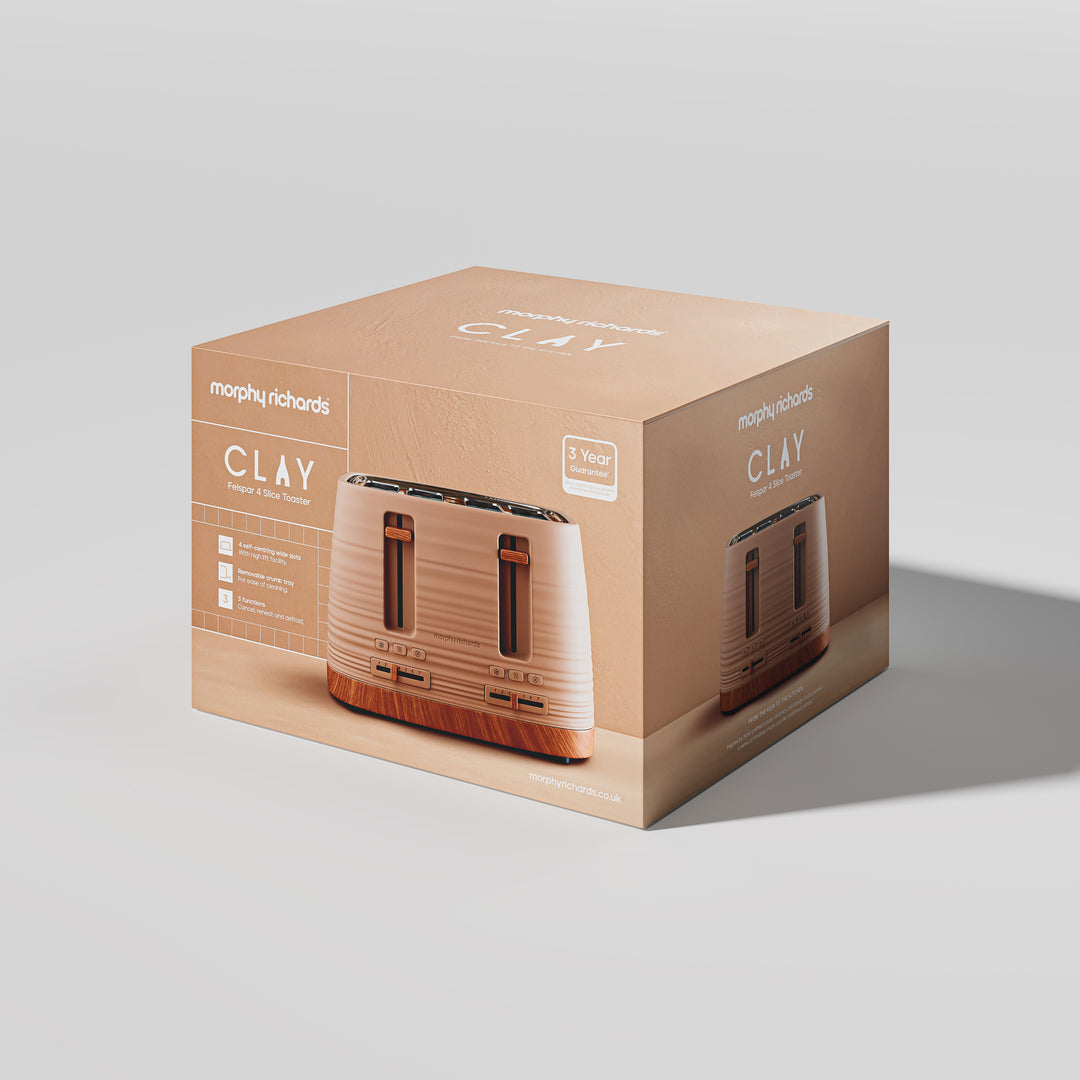 Clay 4 Slice Brown Toaster - Felspar
