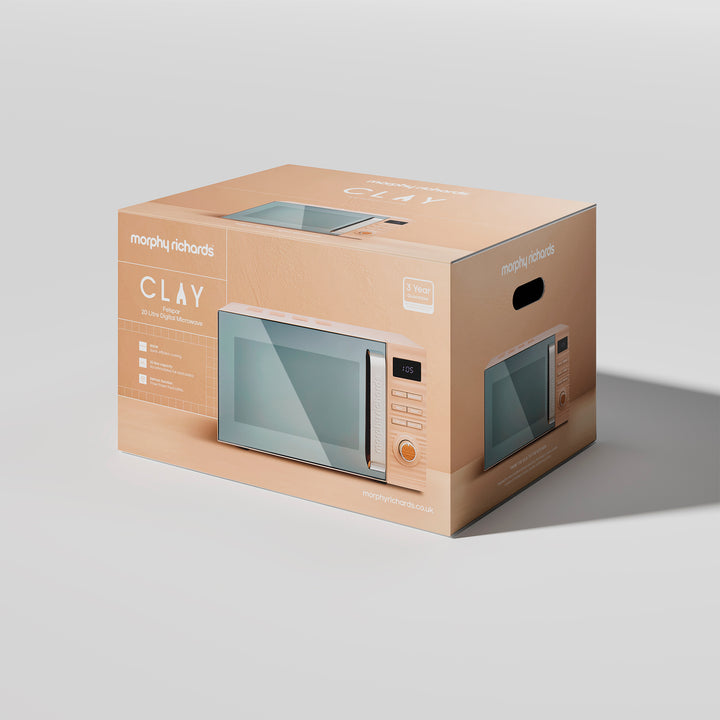 Clay 20L 800W Digital Brown Microwave - Felspar