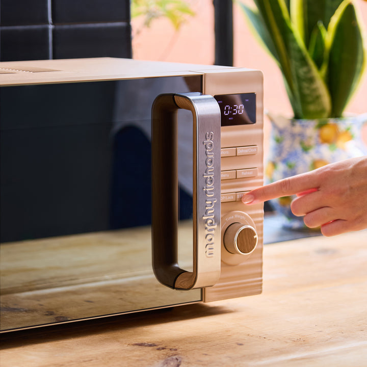 Brown Felspar Clay Kettle, Toaster and Microwave Set