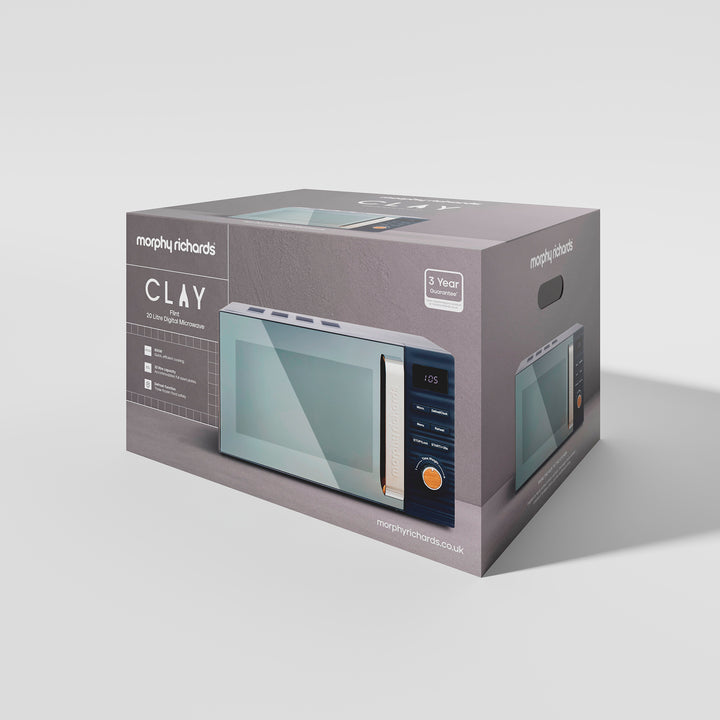 Clay 20L 800W Grey Digital Microwave - Flint