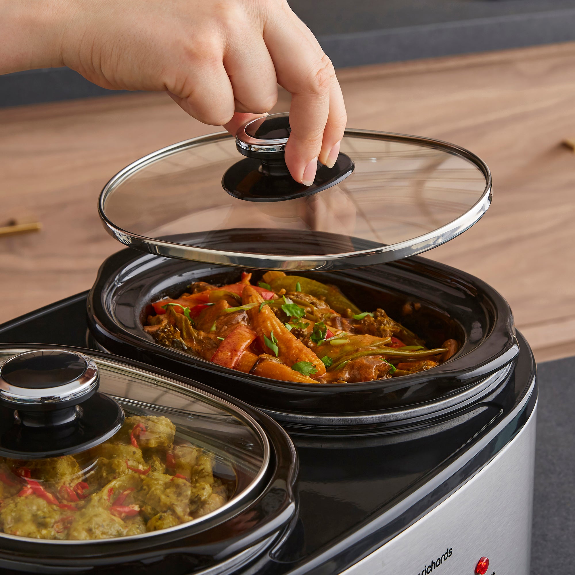 Double Pot Slow Cooker with lid