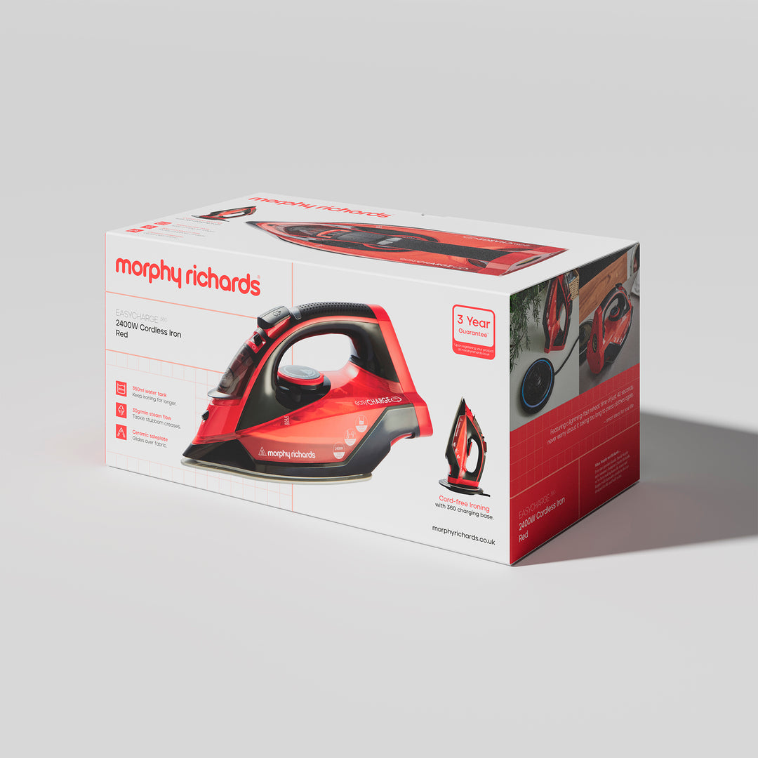 EasyCharge 2400W Cordless Iron - Red