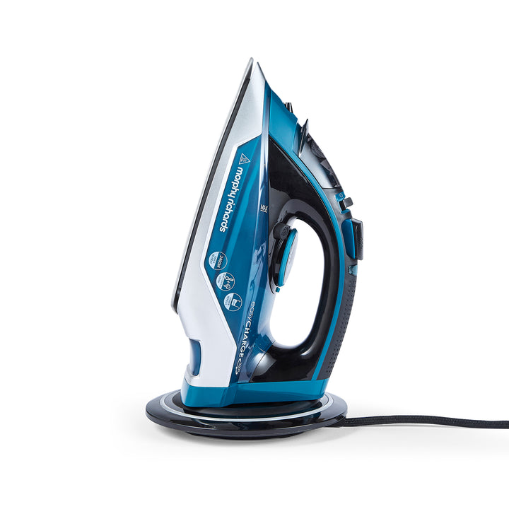 blue iron on white background