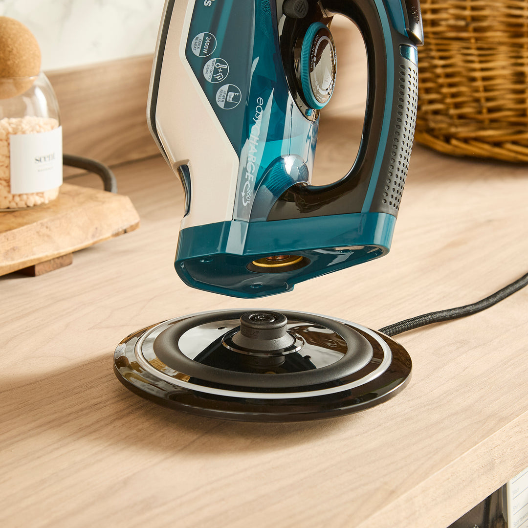 cordless iron in utility room