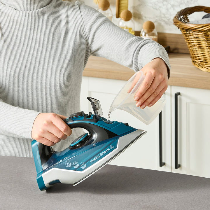 cordless iron in utility room
