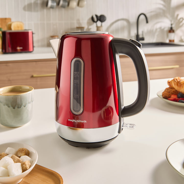 Equip Morphy Metalic Red Kettle and Toaster Set