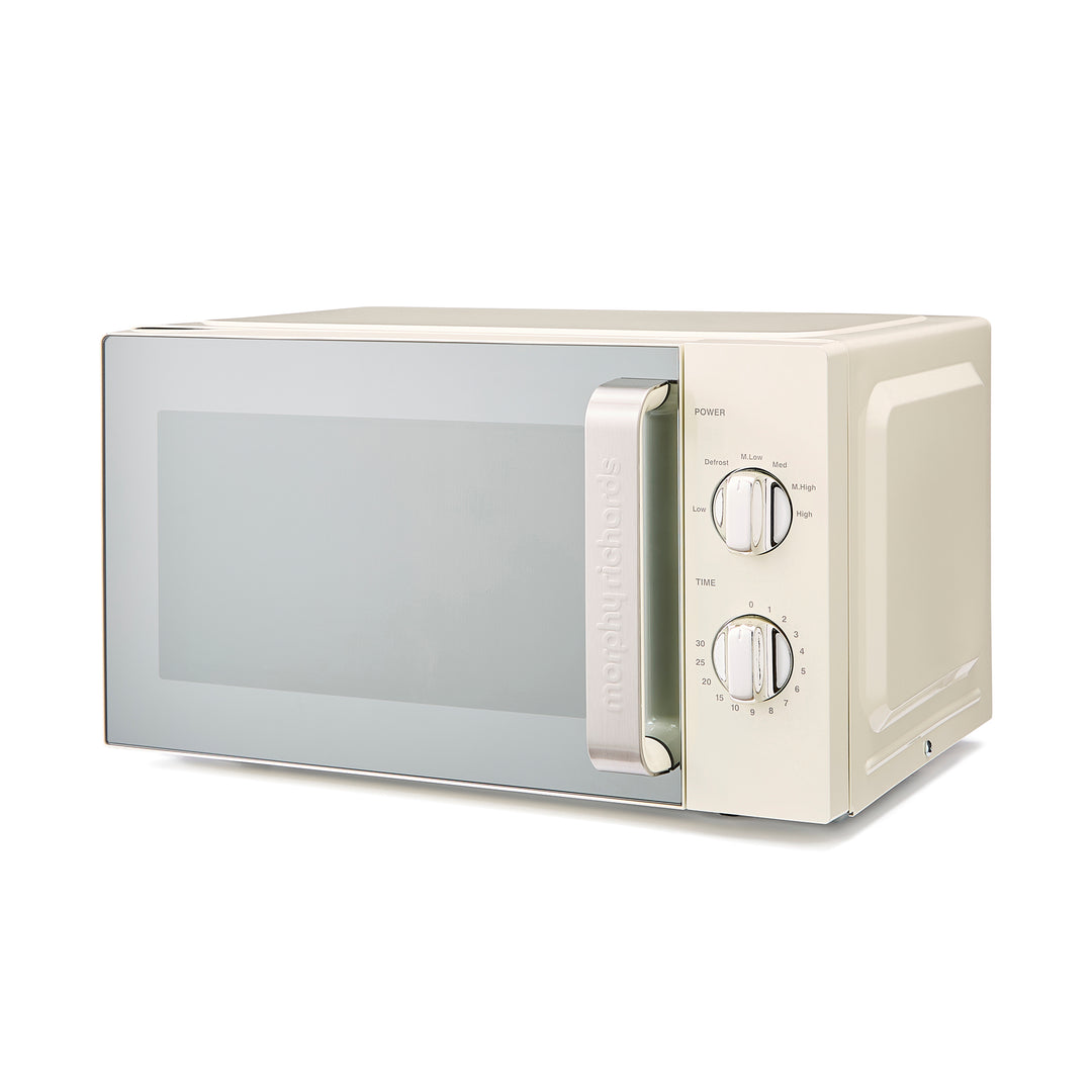 cream microwave on white background