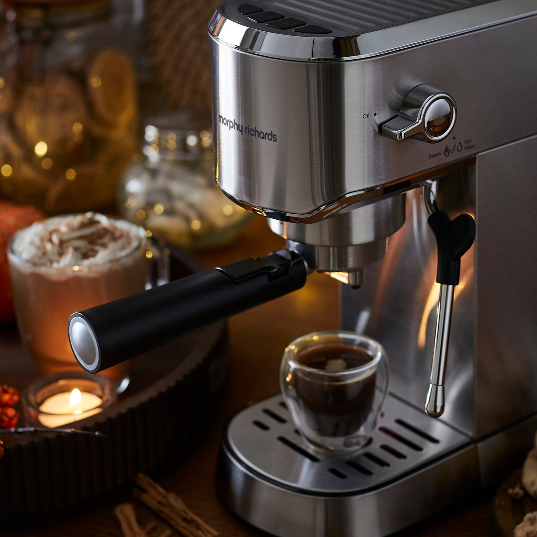 Traditional Compact Pump Espresso Machine - Stainless Steel