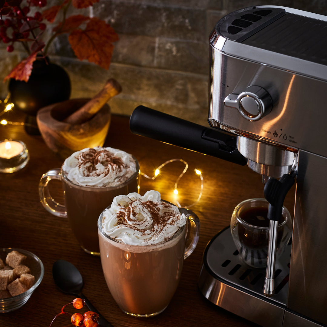 Traditional Compact Pump Espresso Machine - Stainless Steel