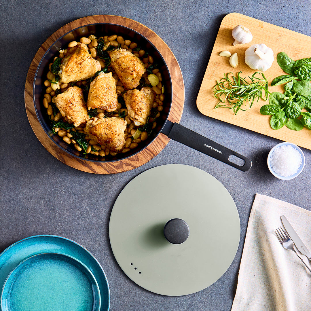 28cm Forged Aluminium Saute Pan - Green