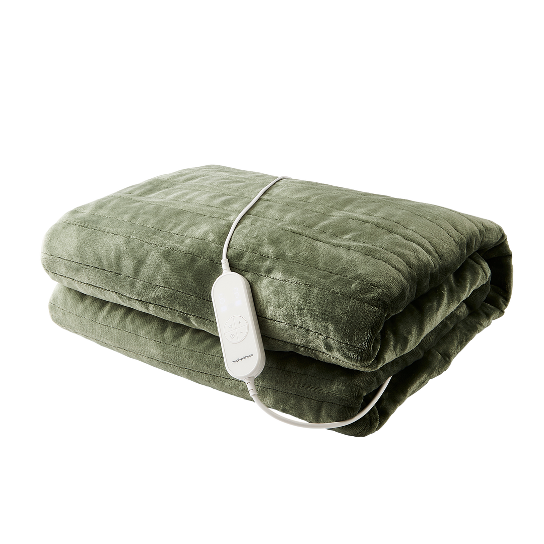 EverCosy Large Fleece Electric Heated Throw - Green