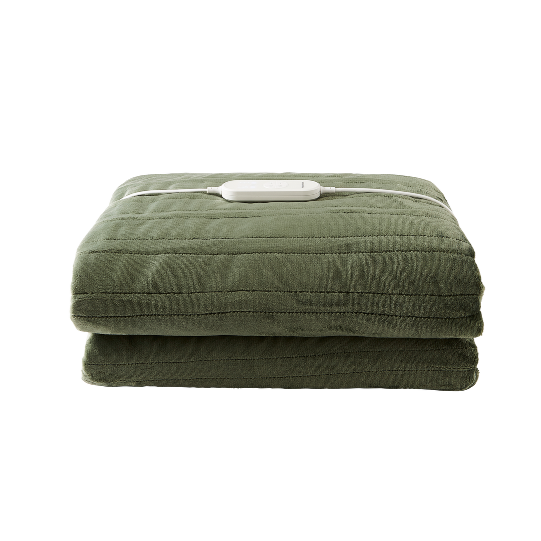 EverCosy Large Fleece Electric Heated Throw - Green