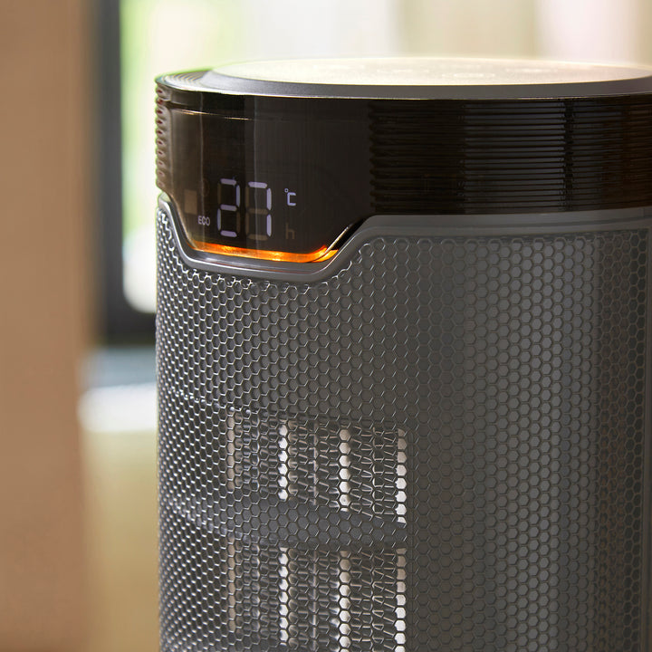 HeatFlux 1.5kw Bedside Ceramic Fan Heater with Remote Control - Grey
