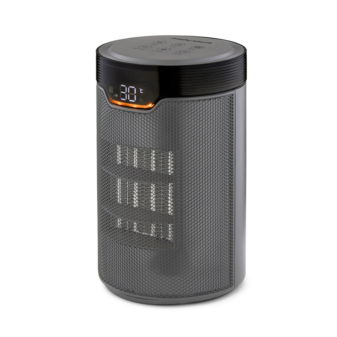 HeatFlux 1.5kw Bedside Ceramic Fan Heater with Remote Control - Grey