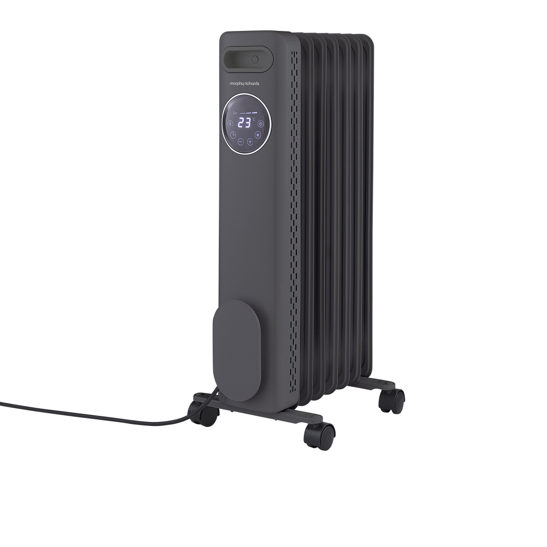 HeatFlux 1.5kw Digital Oil Filled Radiator with Remote Control - Grey
