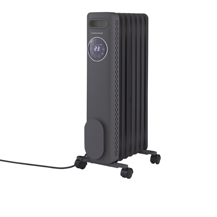 HeatFlux 1.5kw Digital Oil Filled Radiator with Remote Control - Grey