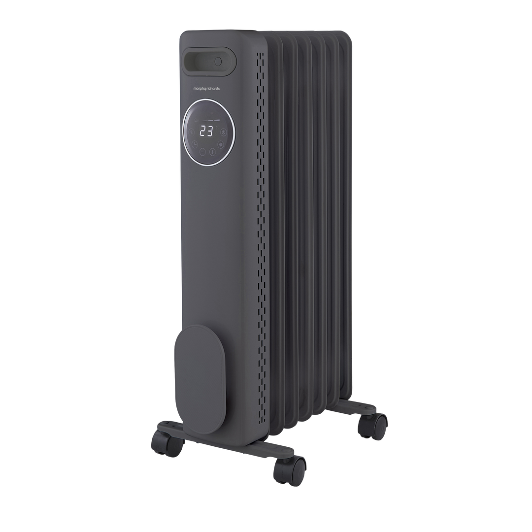 HeatFlux 1.5kw Digital Oil Filled Radiator with Remote Control - Grey