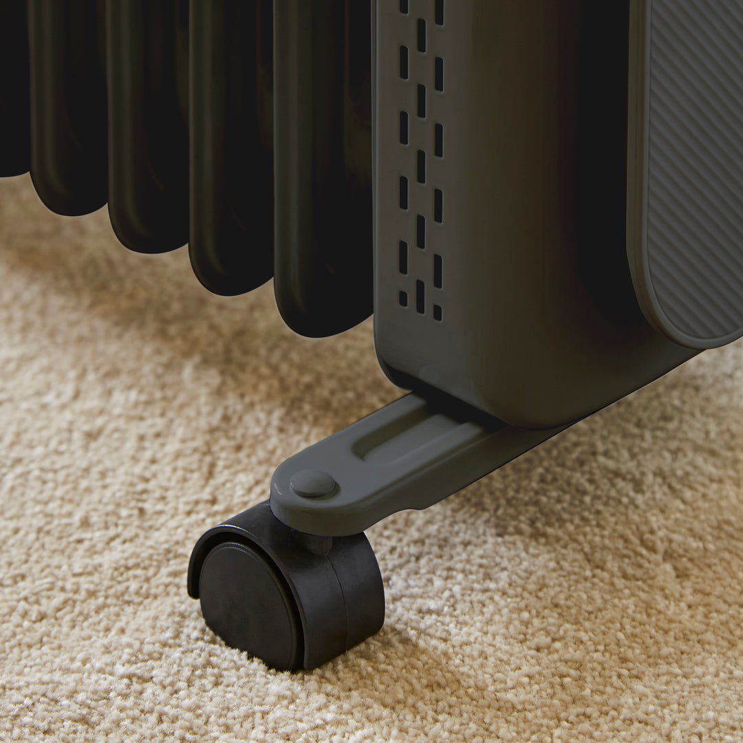 HeatFlux 1.5kw Digital Oil Filled Radiator with Remote Control - Grey