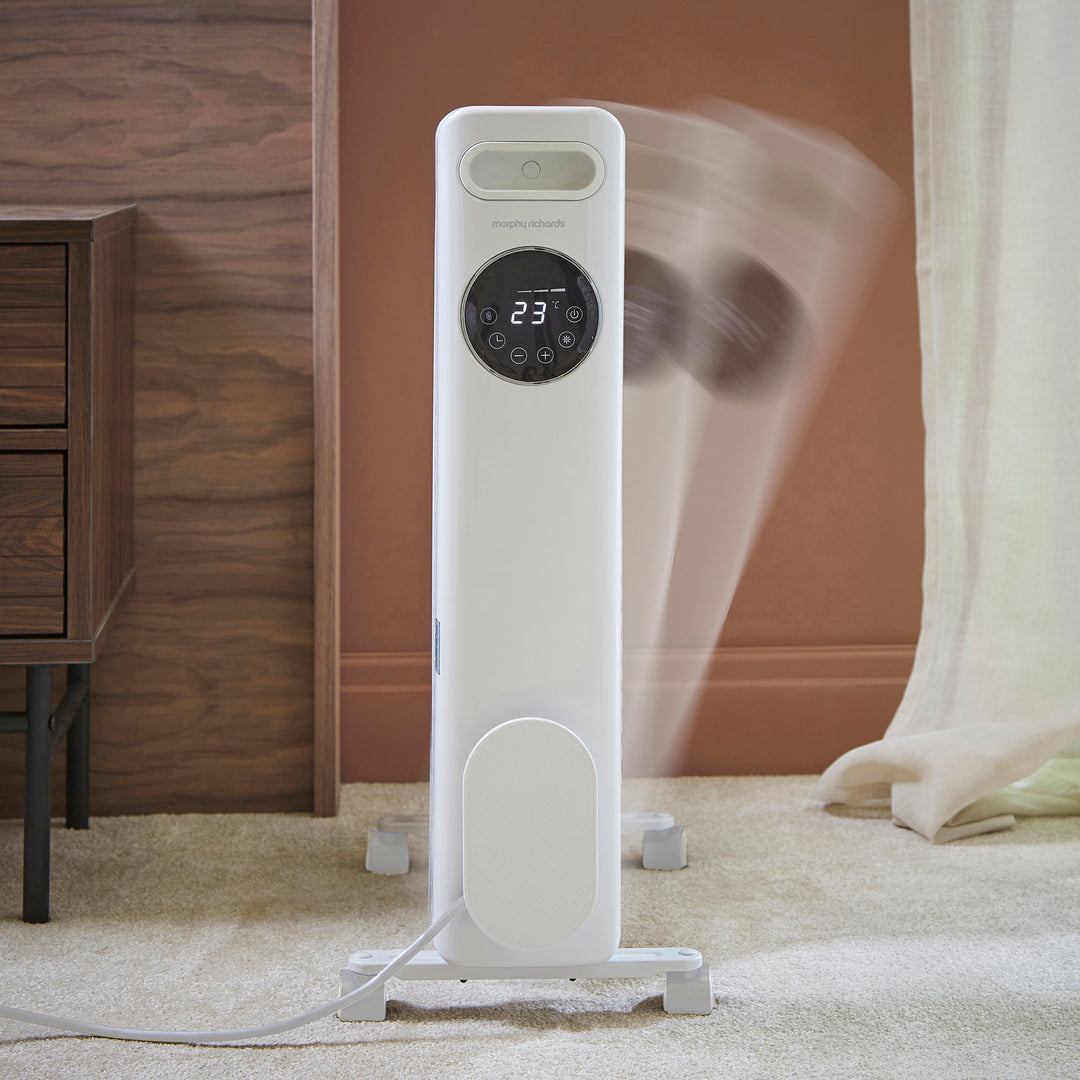 HeatFlux 2.5kw Digital Oil Filled Radiator with Remote Control - White