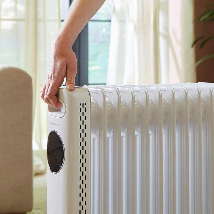HeatFlux 2.5kw Digital Oil Filled Radiator with Remote Control - White