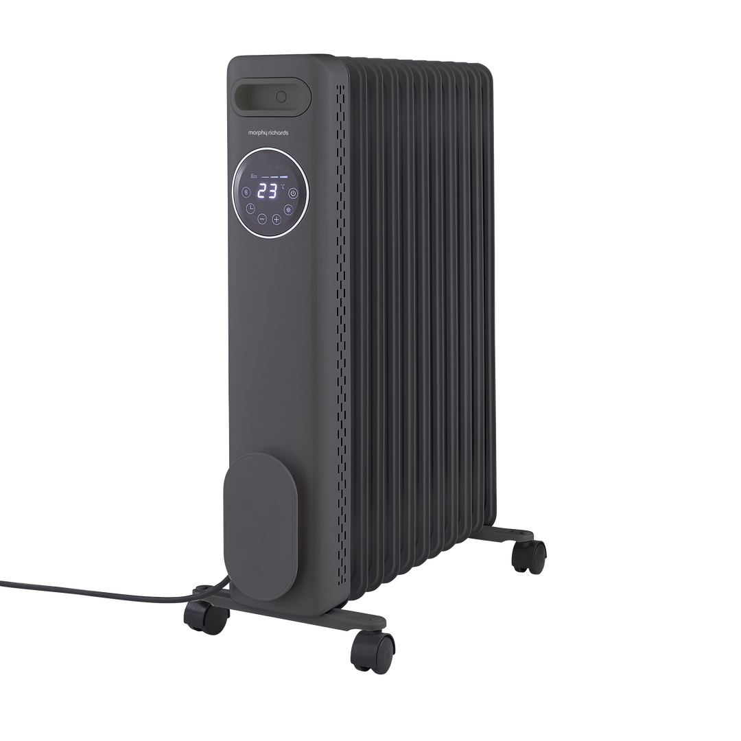 HeatFlux 2.5kw Digital Oil Filled Radiator with Remote Control - Grey