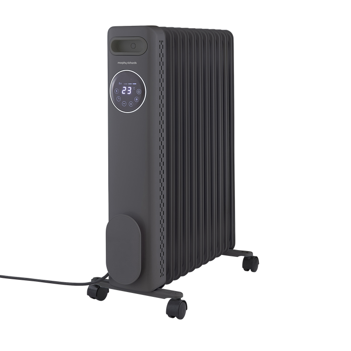 HeatFlux 2.5kw Digital Oil Filled Radiator with Remote Control - Grey