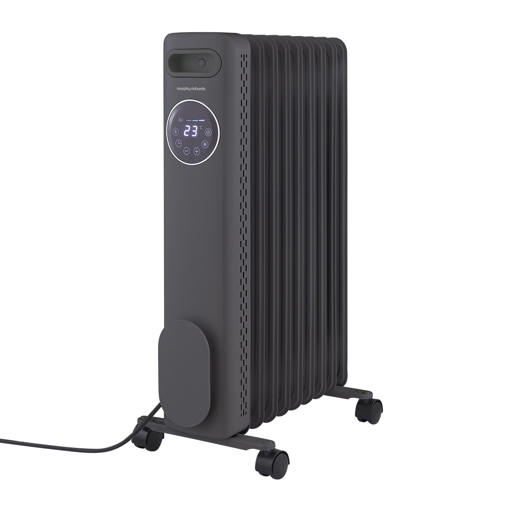 HeatFlux 2kw Digital Oil Filled Radiator with Remote Control - Grey
