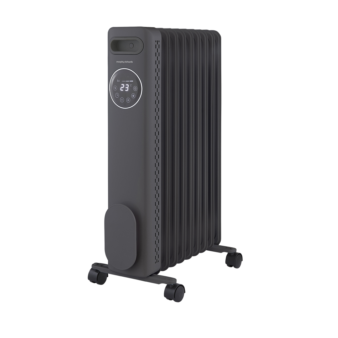 HeatFlux 2kw Digital Oil Filled Radiator with Remote Control - Grey