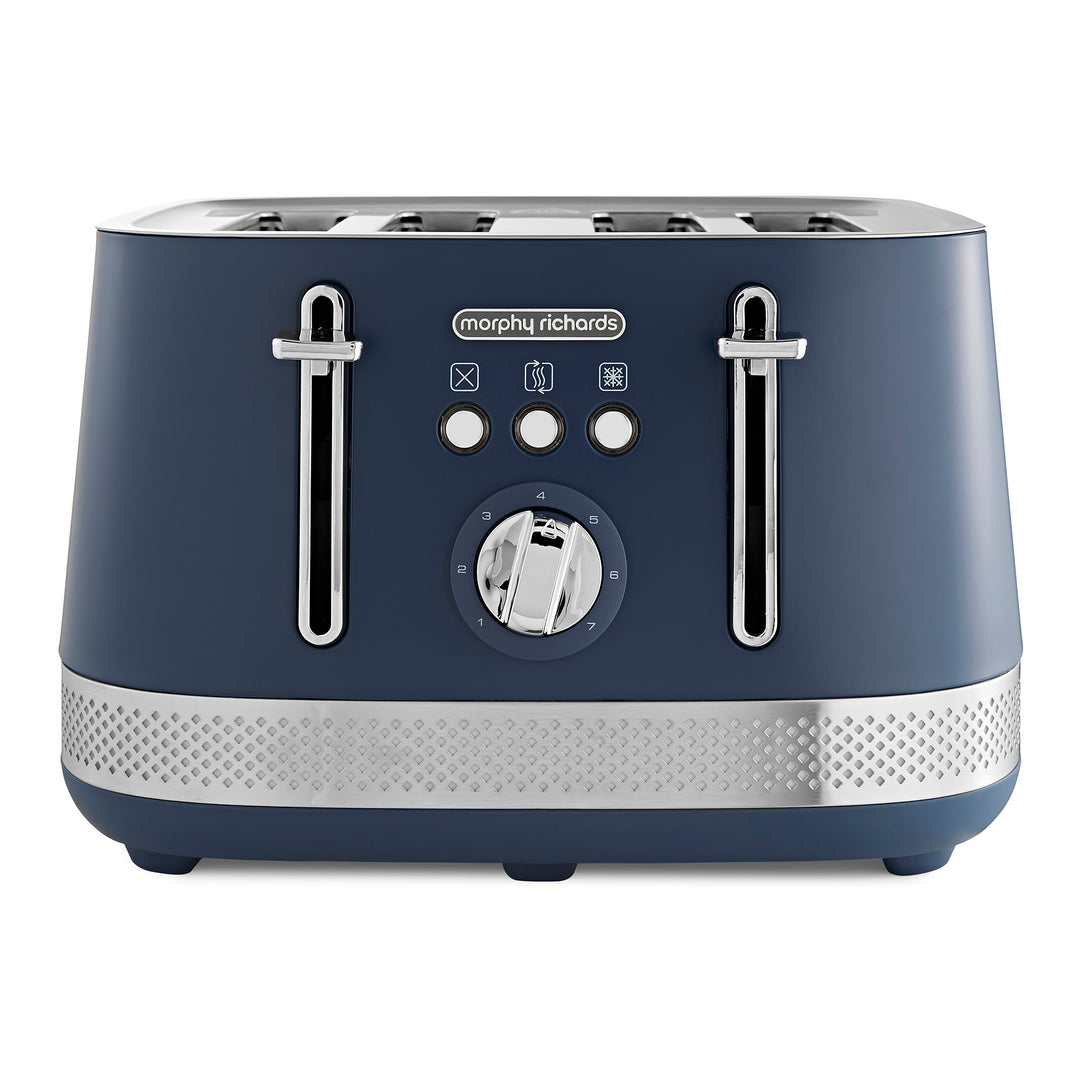 navy toaster on white bacground