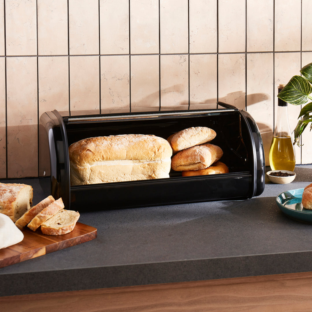 Equip Large Roll Front Black Bread Bin