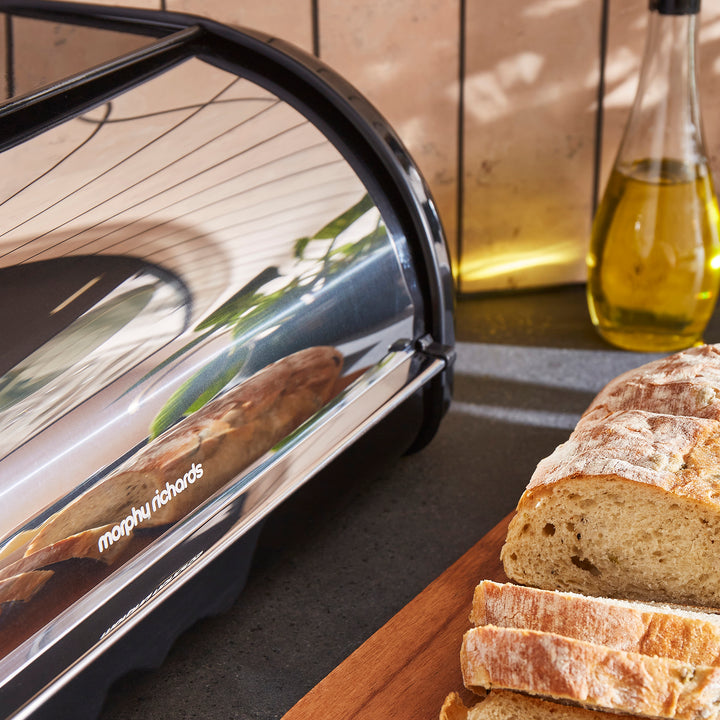 Equip Large Roll Front Black Bread Bin