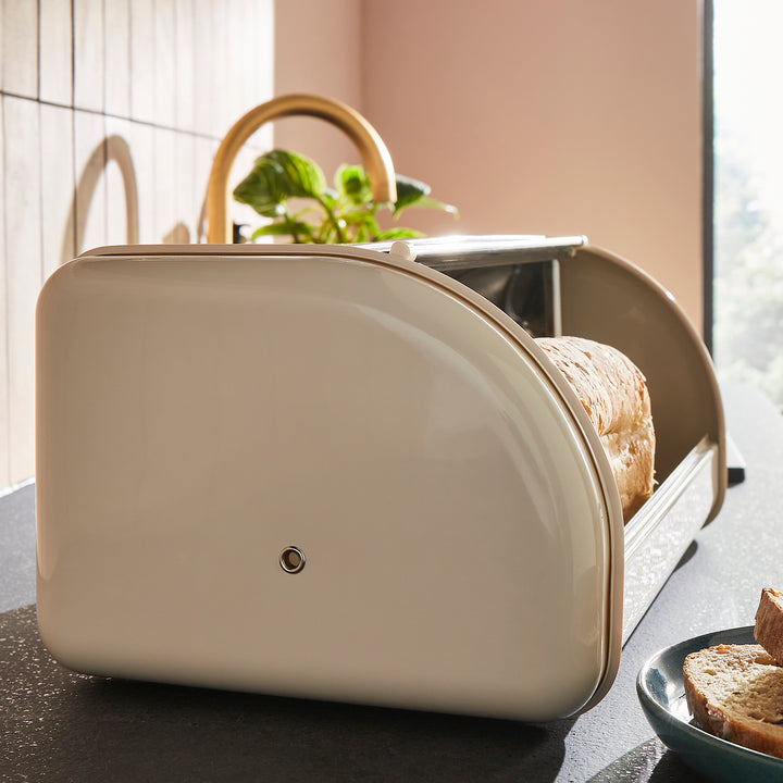 Equip Cream Large Storage Canisters and Large Roll Front Bread Bin