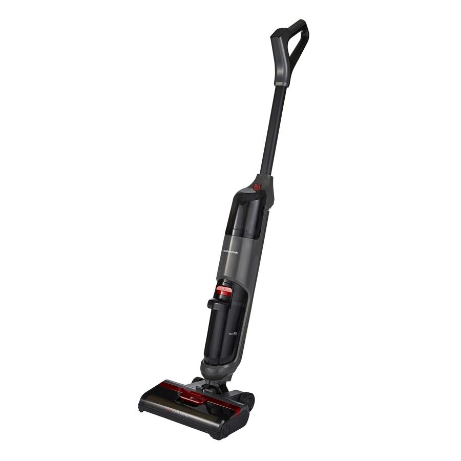Black and red vacuum cleaner on a white background