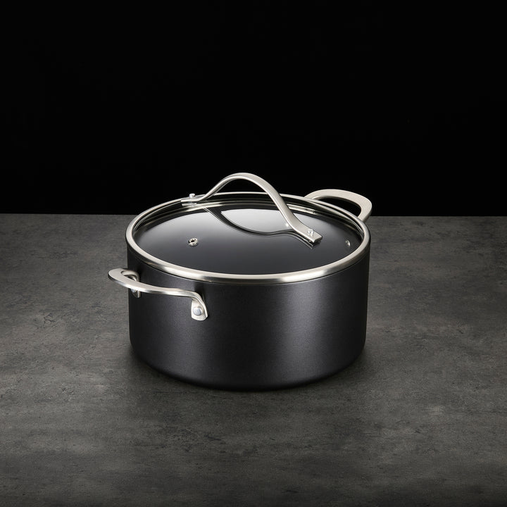 24cm Aluminium Non-Stick Casserole Dish on a granite countertop