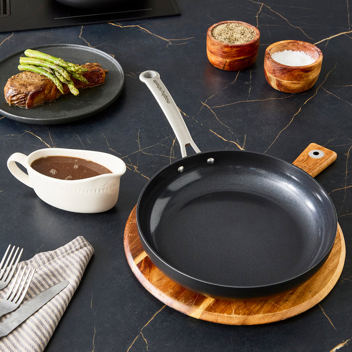 26cm Aluminium Non-Stick Frying Pan on a granite countertop