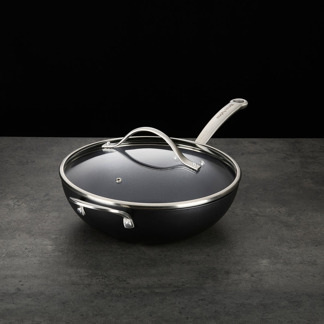 28cm Stir Fry Pan with Lid on granite countertop 