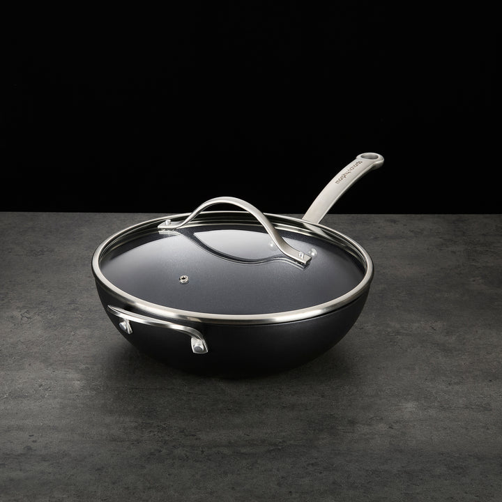 28cm Stir Fry Pan with Lid on granite countertop 