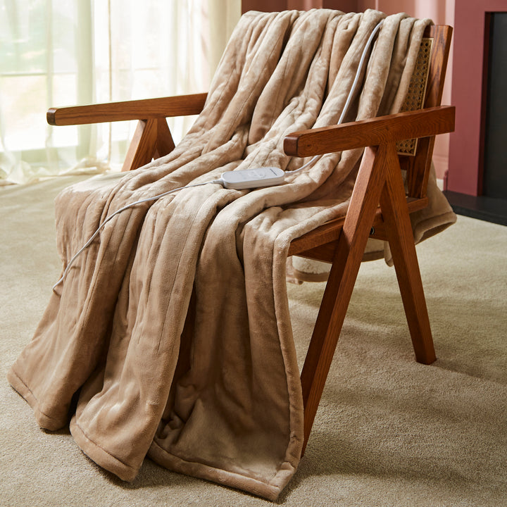EverCosy Small Fleece Electric Heated Throw - Mocha