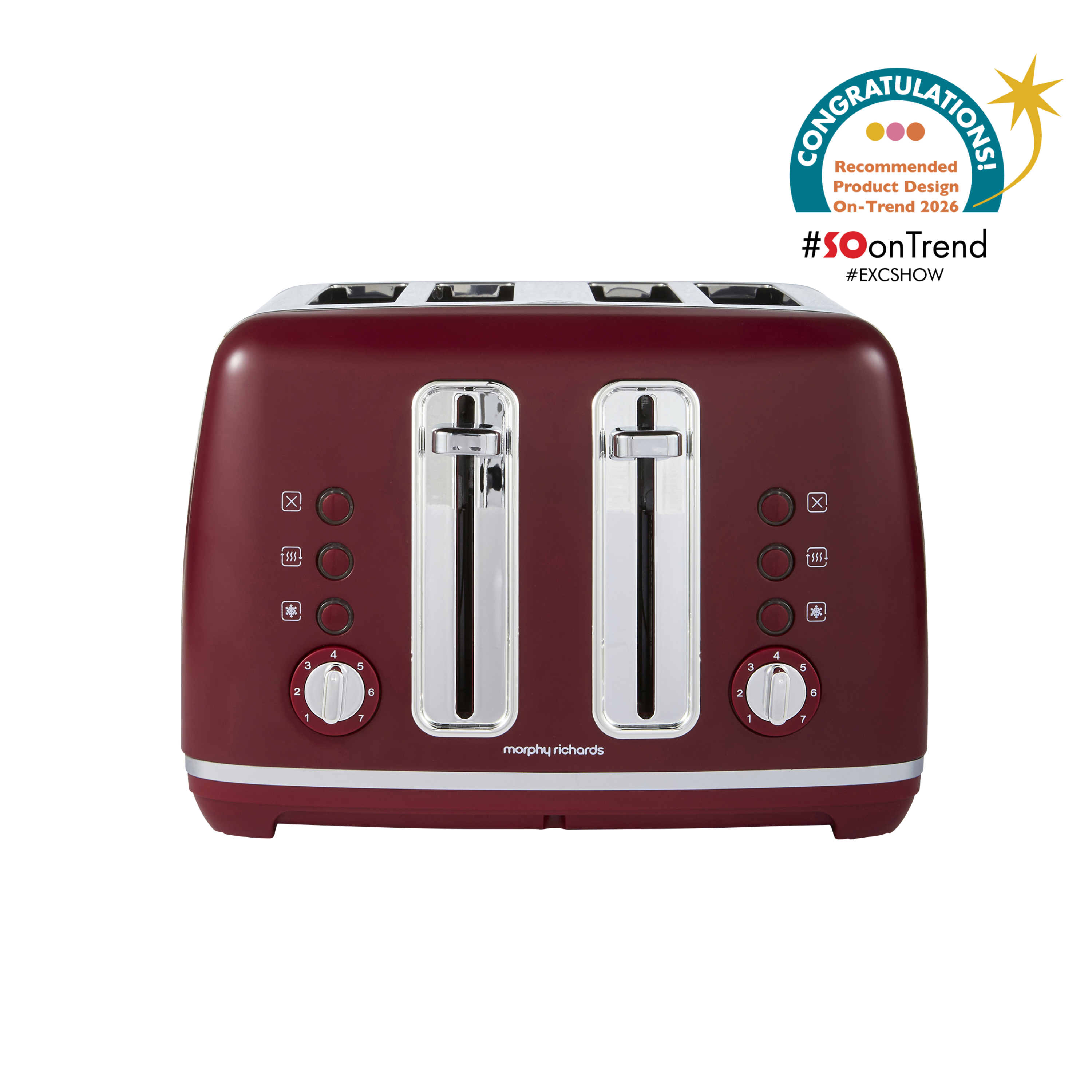 Morphy Richards Accents 4-Slice Toaster - Limited Edition Rhubarb