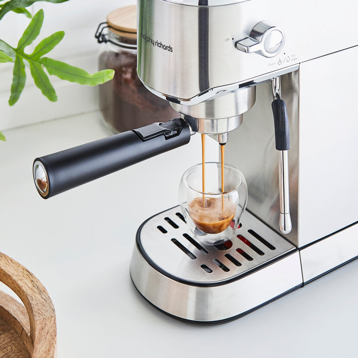 Traditional Compact Pump Espresso Machine - Stainless Steel