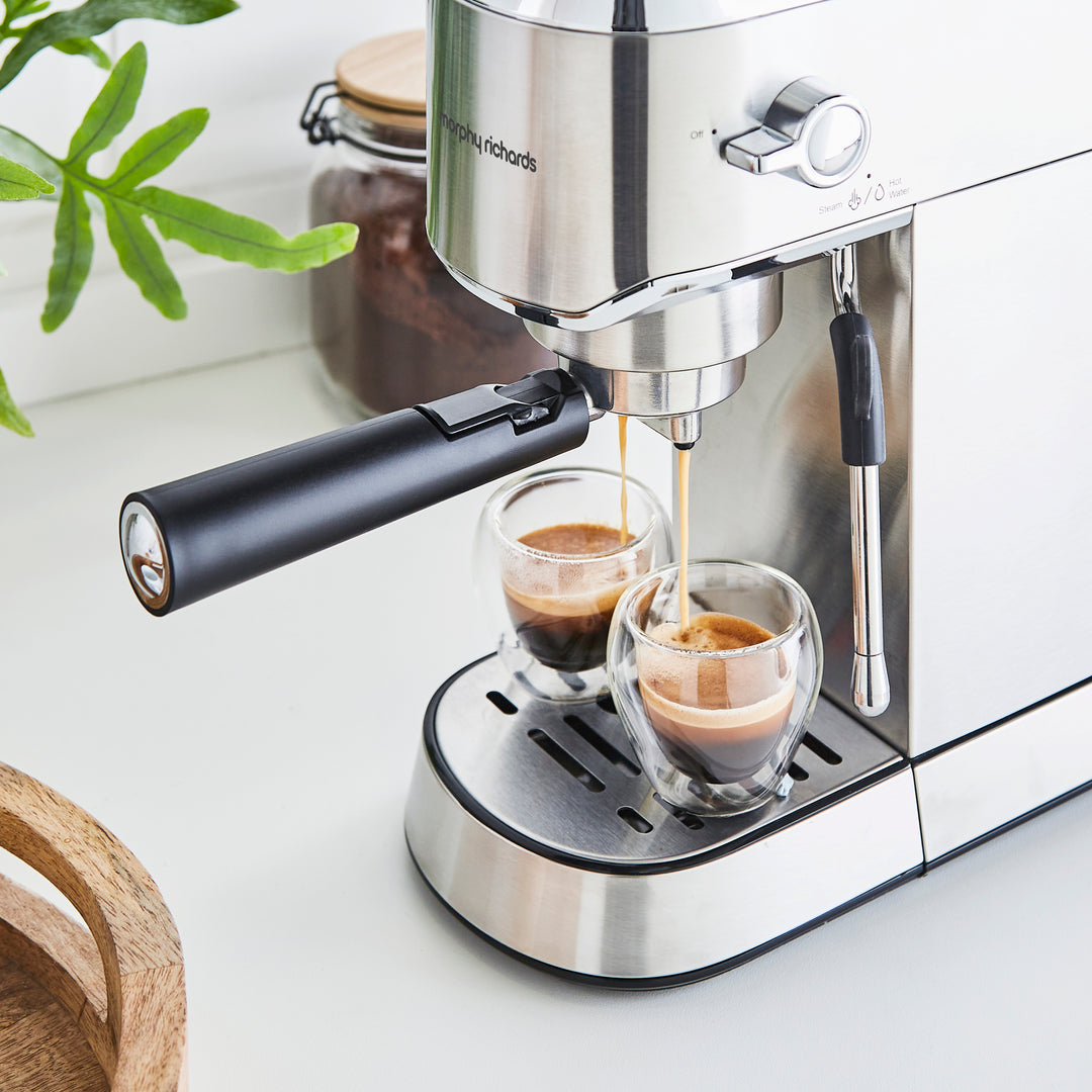 Traditional Compact Pump Espresso Machine - Stainless Steel