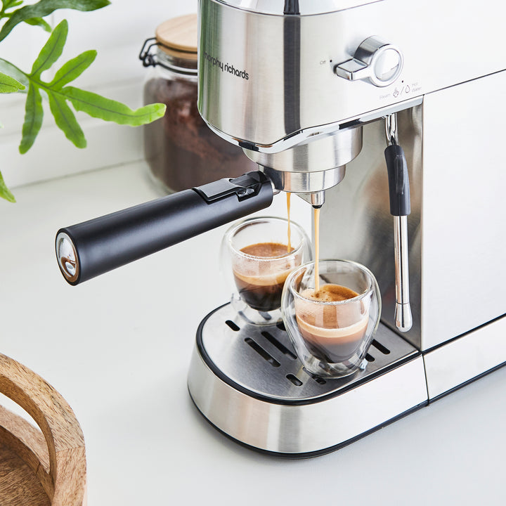 Traditional Compact Pump Espresso Machine - Stainless Steel