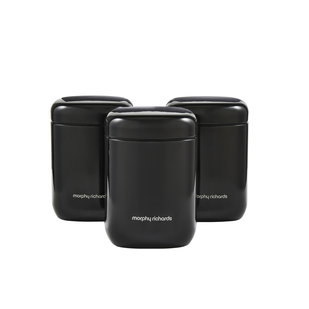 Equip 3 Storage Black Canisters Set
