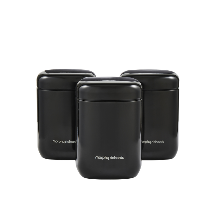 Equip 3 Storage Black Canisters Set