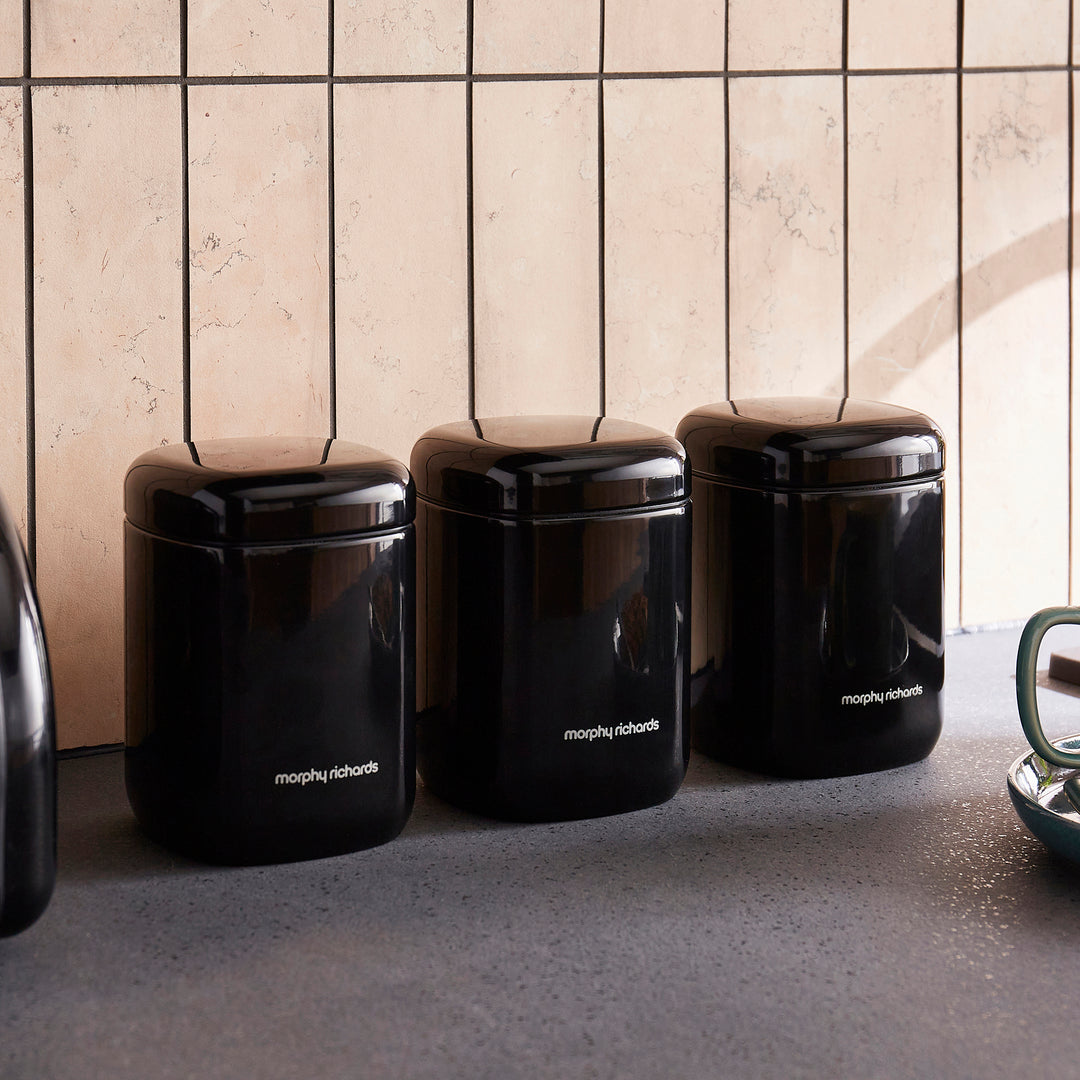 Equip 3 Storage Black Canisters Set