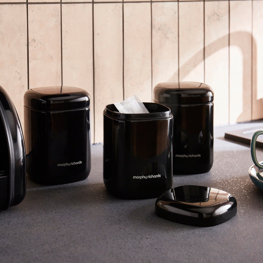 Equip 3 Storage Black Canisters Set