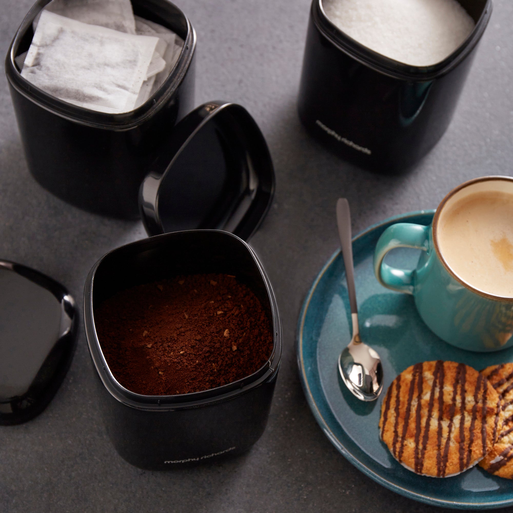 Morphy Richards 3 Small Storage Canister Set - Black