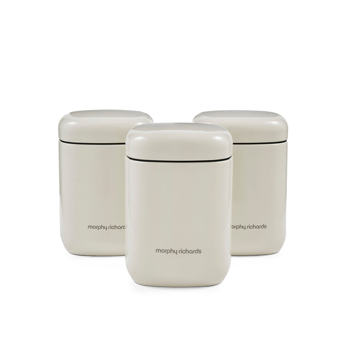 Equip Cream 3 Storage Canisters and Compact Roll Front Bread Bin