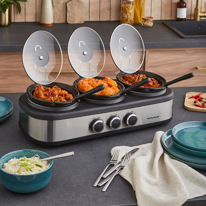 TrioServe 3.9L Three Pot Slow Cooker