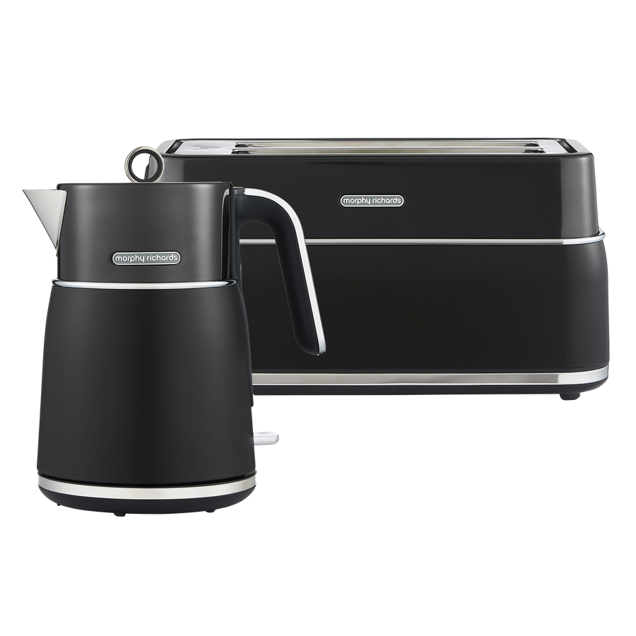 Black kettle and toaster set